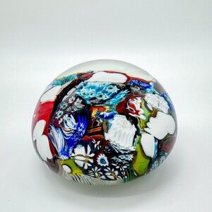 Vintage Art Glass Millefiori Scramble End of Day Paperweight Murano ?